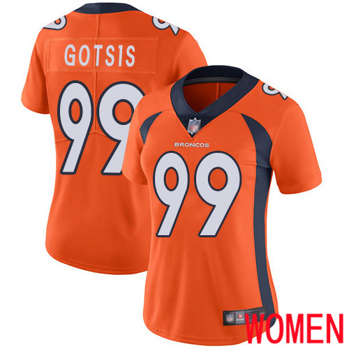 Women Denver Broncos #99 Adam Gotsis Orange Team Color Vapor Untouchable Limited Player Football NFL Jersey